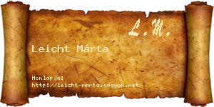 Leicht Márta névjegykártya